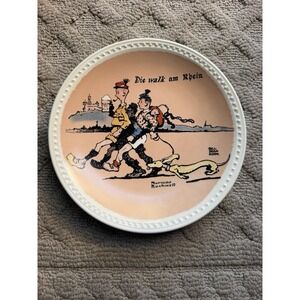 NEWELL POTTERY CO NORMAN ROCKWELL DIE WALK AM RHEIN COLLECTOR PLATE #88790